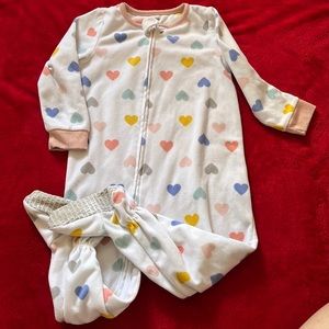 Carters 3T white with hearts onesie